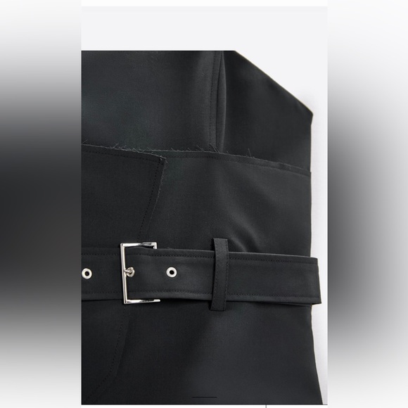 Zara NWOT dark gray strapless corset belted tube top - Picture 8 of 10
